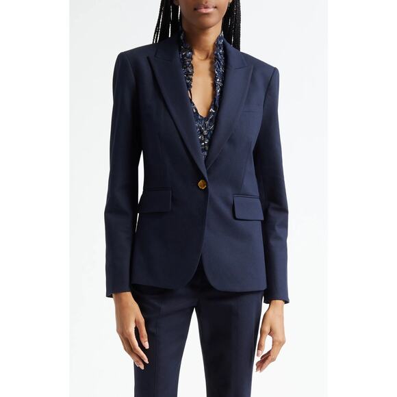 New VERONICA BEARD Navy Cutaway Dickey Jacket Size 6 - Picture 1 of 12
